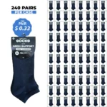 240 PAIRS LOW CUT SOCKS ARCH SUPPORT NAVY (MS-029) SIZE (9-11)