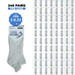 240 PAIRS LOW CUT SOCKS SOFT GROWTH ECRU (MS-025) SIZE (9-11)