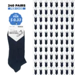 240 PAIRS LOW CUT SOCKS SOFT GROWTH NAVY (MS-025) SIZE (9-11)
