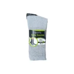 240 PAIRS CREW SPORT SOLE SOCKS GREY/BLACK (MS-016) SIZE (9-11) - Image 2