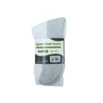 240 PAIRS CREW SPORT SOLE SOCKS WHITE/GREY (MS-016) SIZE (9-11) - Image 3