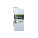240 PAIRS CREW SPORT SOLE SOCKS WHITE/GREY (MS-016) SIZE (9-11) - Image 2