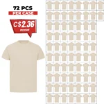 Soft Cotton Unisex T-Shirts Ecru – 72 PCS Wholesale Case