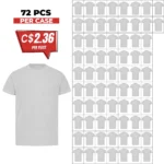 Soft Cotton Unisex T-Shirts HTR-Grey – 72 PCS Wholesale Case