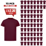 Soft Cotton Unisex T-Shirts Maroon – 72 PCS Wholesale Case