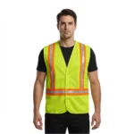 YELLOW TRICOAT SAFETY VEST WITHOUT POCKET | 100 PCS WHOLESALE - Image 3