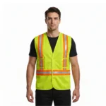 YELLOW TRICOAT SAFETY VEST WITH POCKET | 100 PCS WHOLESALE - Image 3