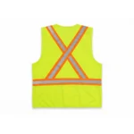 YELLOW TRICOAT SAFETY VEST WITH POCKET | 100 PCS WHOLESALE - Image 2