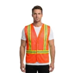 ORANGE MESH SAFETY VEST WITHOUT POCKET | 100 PCS WHOLESALE - Image 3