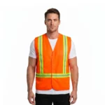 ORANGE TRICOAT SAFETY VEST WITHOUT POCKET | 100 PCS WHOLESALE - Image 3