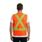 ORANGE TRICOAT SAFETY VEST WITHOUT POCKET | 100 PCS WHOLESALE - Image 4