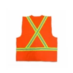 ORANGE TRICOAT SAFETY VEST WITHOUT POCKET | 100 PCS WHOLESALE - Image 2
