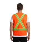 ORANGE TRICOAT SAFETY VEST WITH POCKET | 100 PCS WHOLESALE - Image 4