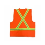 ORANGE TRICOAT SAFETY VEST WITH POCKET | 100 PCS WHOLESALE - Image 2