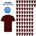 Cotton-Rich Crew Neck T-Shirts Maroon – 72 PCS Wholesale Case